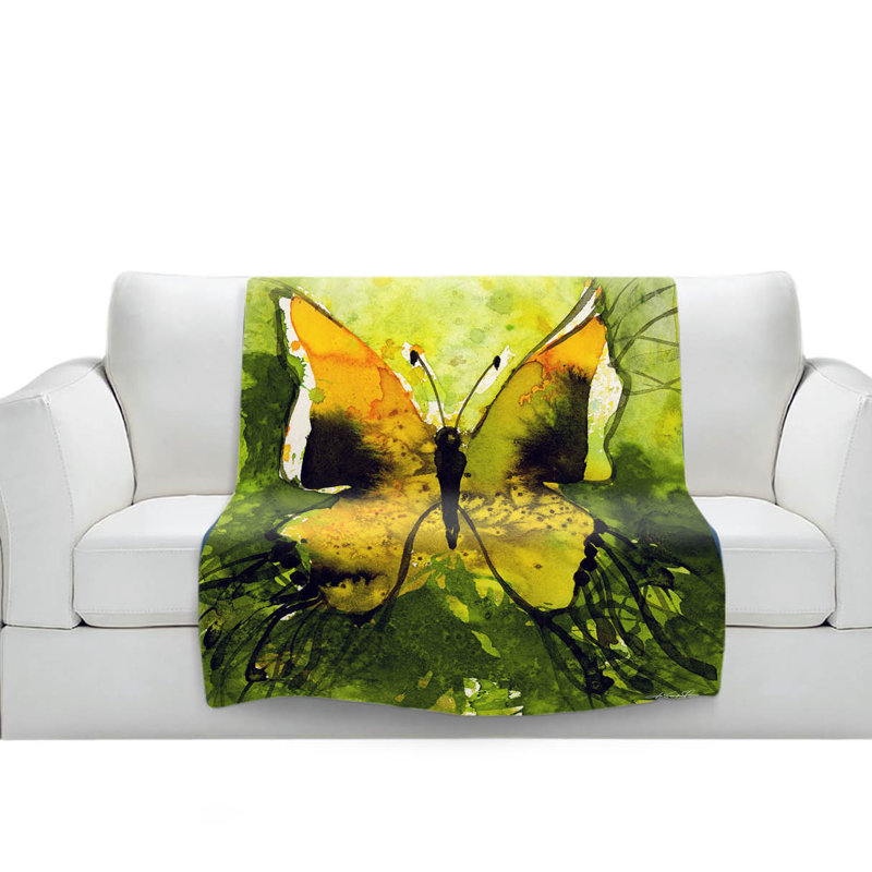 Couverture sherpae douce 35 de papillon aquarelle, l 51 po x L 60 po
