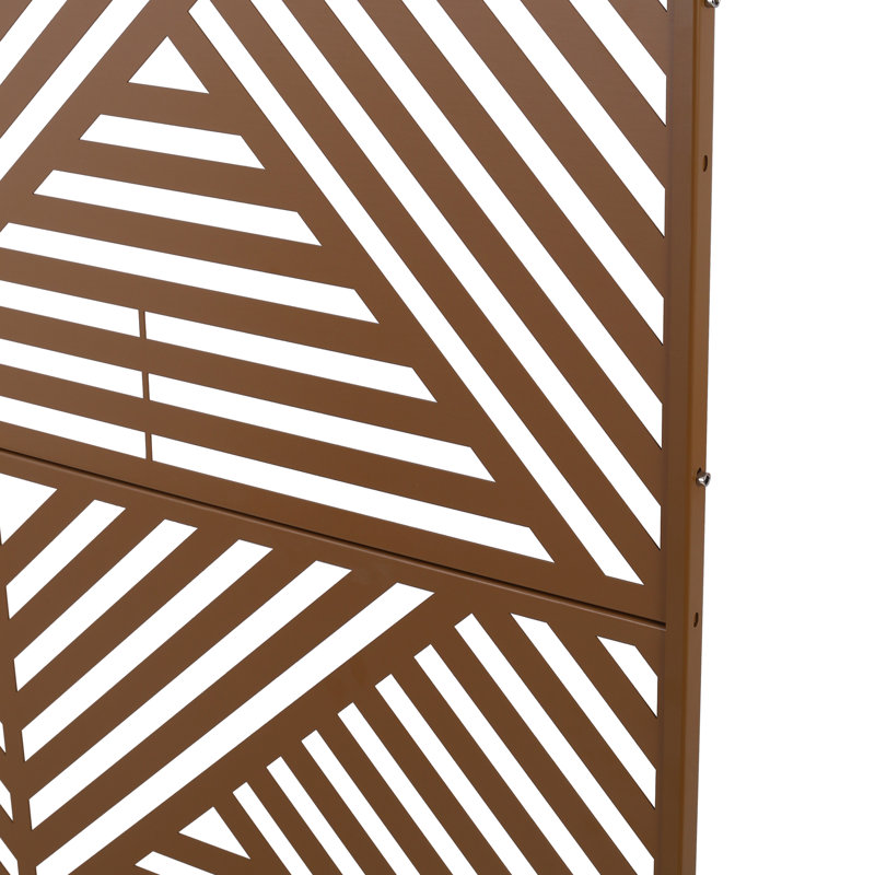 Rust Red Privacy Screen 76"X48", For Deck, Patio - Freestanding 76" H48" W Rustic Metal, Brown