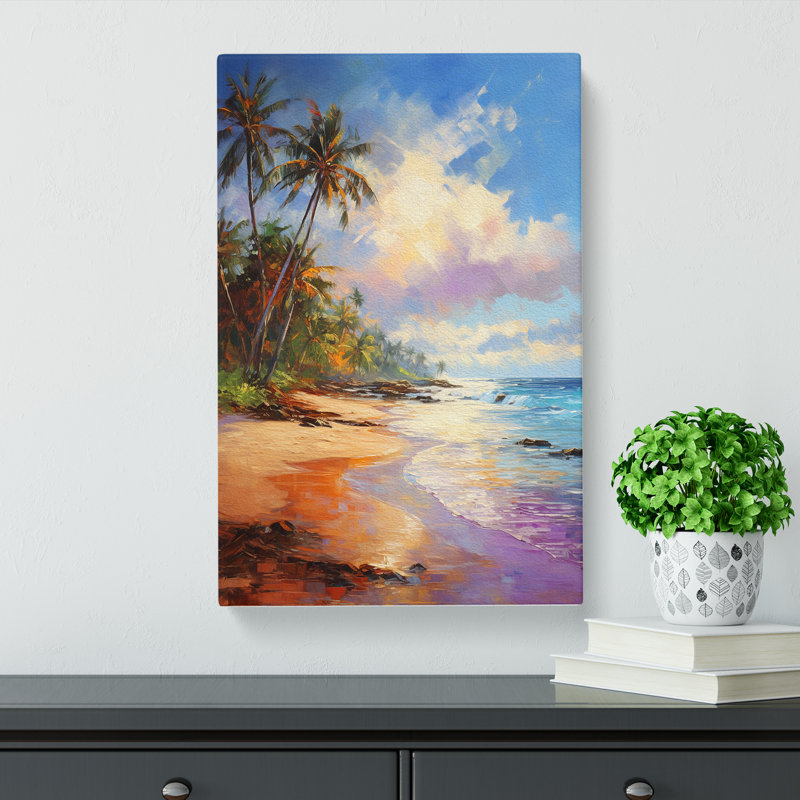 Beach Impressionism Art No.3 - Wrapped Canvas, 60cm H x 40cm W x 3cm D