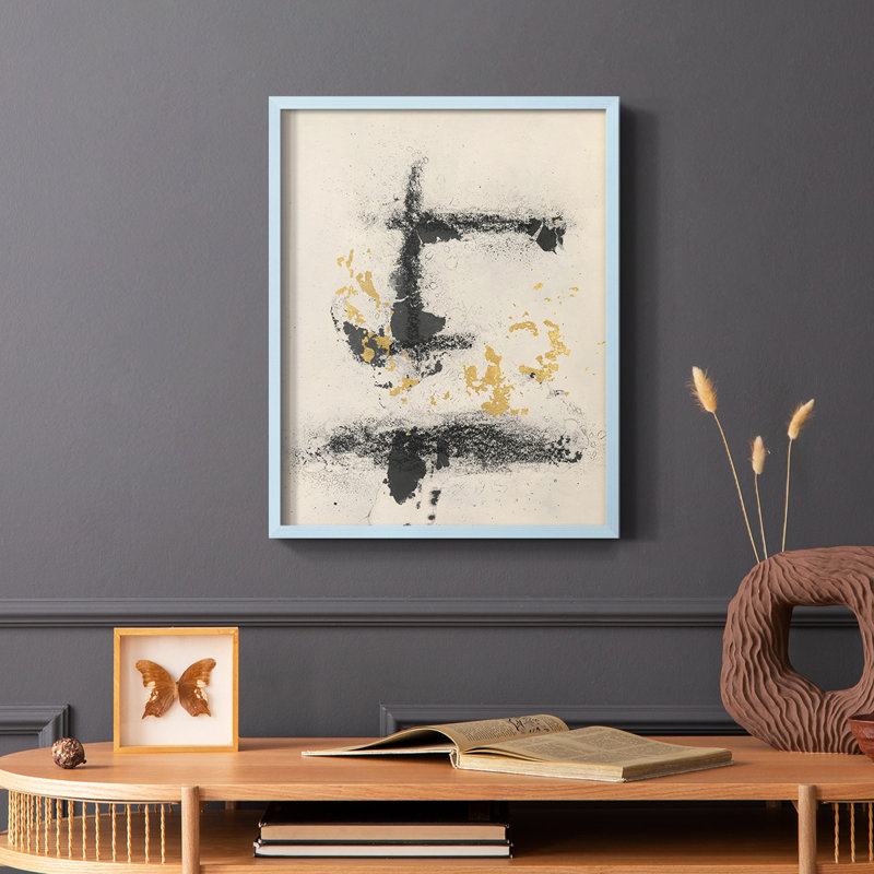 Charcoal Remnants II Framed Print - Solid Wood, Blue, 10" H x 8" W
