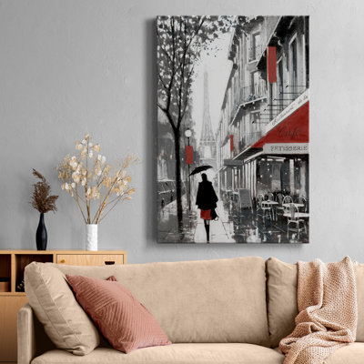 «Rainy Paris I», reproduction d'art sur toile tendue