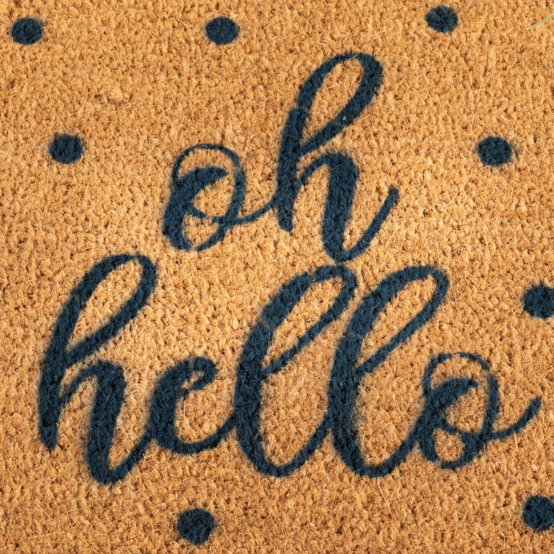 Rothwell Non-Slip No Pattern Doormat, Natural & Blue