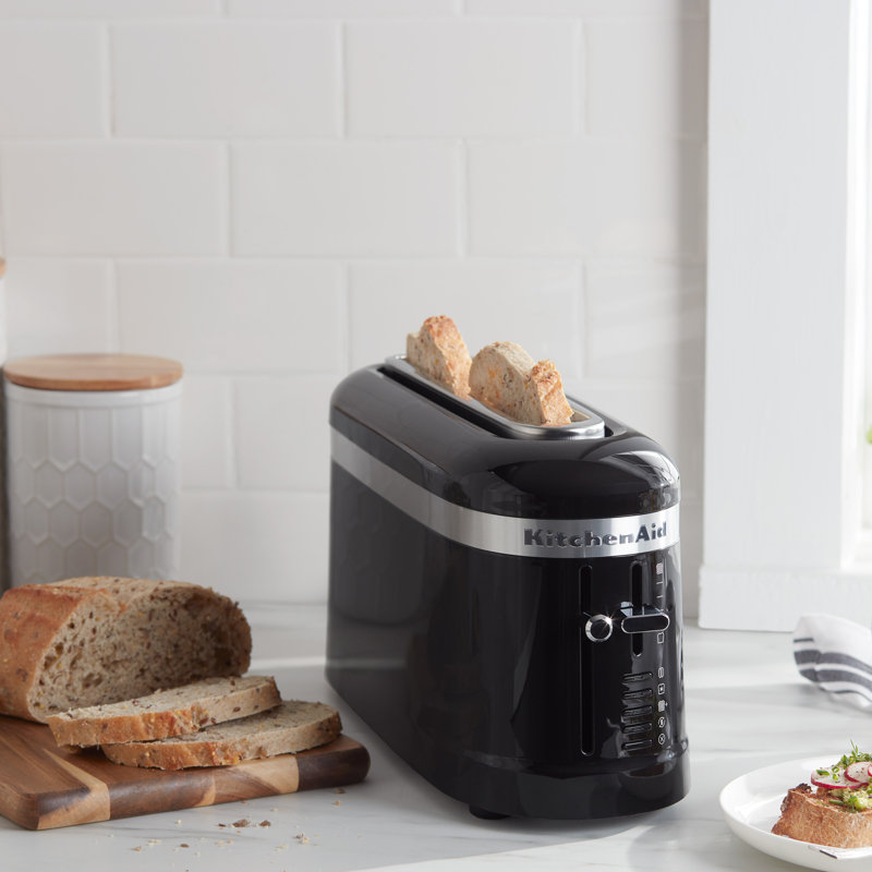 KitchenAid® 2 Slice Long Slot Toaster with High-Lift Lever, Black Silver