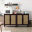 Buffet brun de 70,81 po avec quatre portes décoratives et des tablettes réglables, polyvalent pour le buffet de la maison-755238579-755238572-755238574