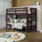 Treva Solid Wood Standard Twin over Twin Bunk Beds, 3 Step Ladder, Dark Cherry-1876136499
