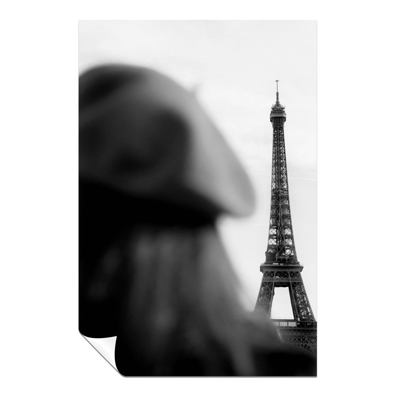 Woman in a Hat and the Eiffel Tower Artistic 1 Piece Wall Art, 31cm H x 20cm W