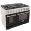 KUCHT Professional 48 po 6,7 pi cu Cuisinière à gaz au propane, deux fours - une convection - en noir avec brûleurs True Simmer-97805578-97805572