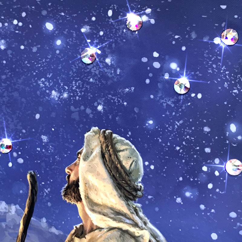 «Shepherds Keeping Watch» avec impression de cristaux éblouissants