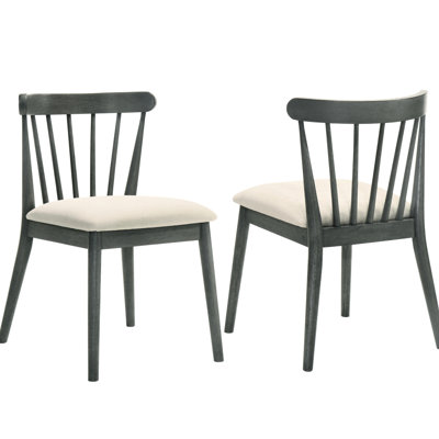 Chaises de salle à manger pliantes 2 pièces en bois massif de couleur grise, style traditionnel rétro, dossier à lattes confortable, installation facile pour l'extérieur gris avec design, ergonomique simple