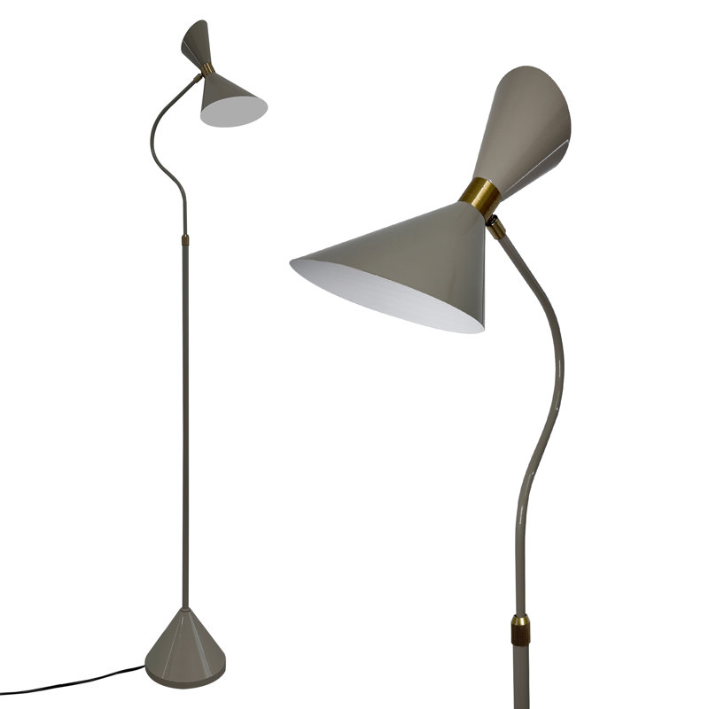 57.7" Modern Minimalist Floor Lamp, Adjustable Lampshade & Foot Switch,For Living Room, Bedroom, Office(Bulb Include), Gray