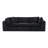 108" Black Chenille Modular Sofa With Toss Pillows
