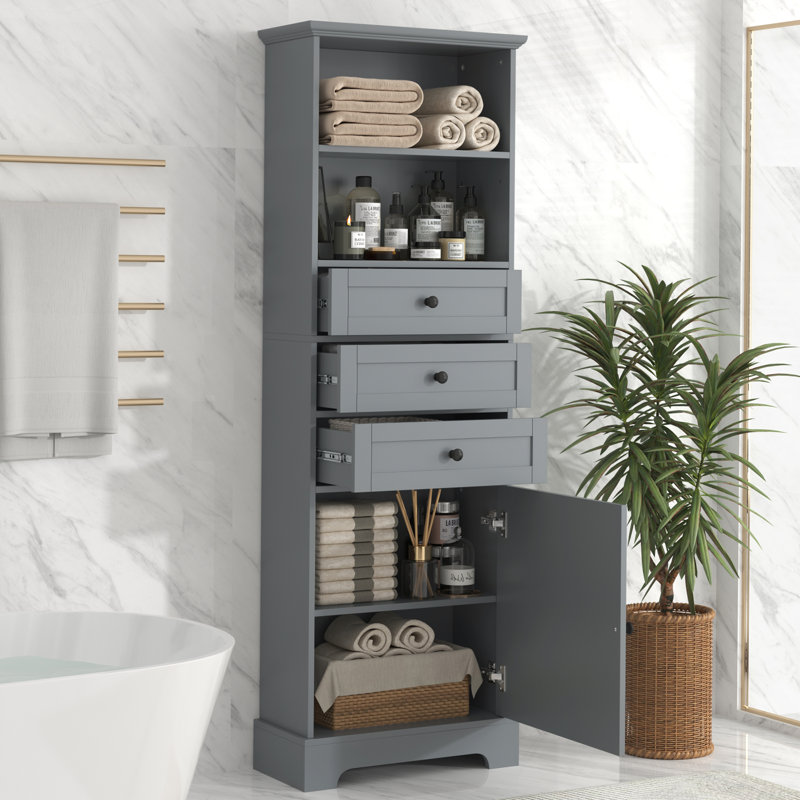 Armoire à linge autoportante Gale, Gris