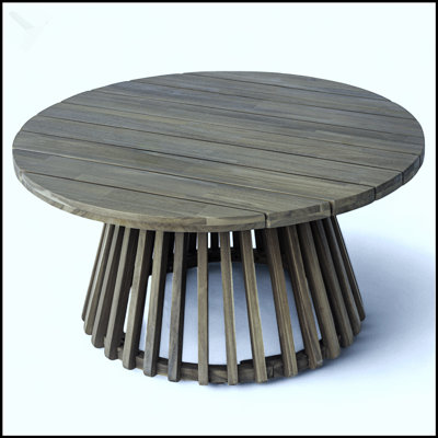 Durable Acacia Wood Round Patio Coffee Table For Outdoor Spaces, Perfect For Backyard And Balcony Decor