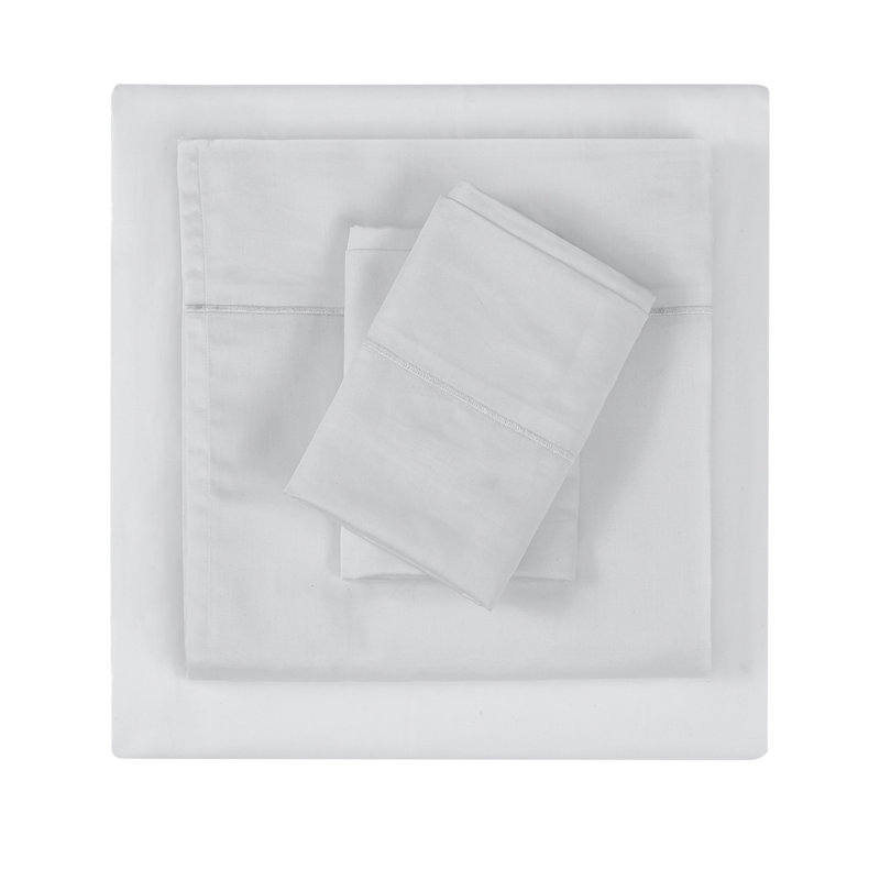 Christian Siriano NY® 300TC Cotton Sateen Sheets, Full Sheet Set + Fitted Sheet + 2 Pillowcases, Gray