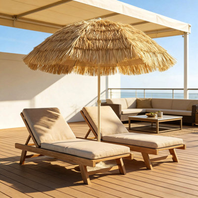 Parasol d'extérieur, parasol de jardin extérieur de style hawaïen, parasol de patio