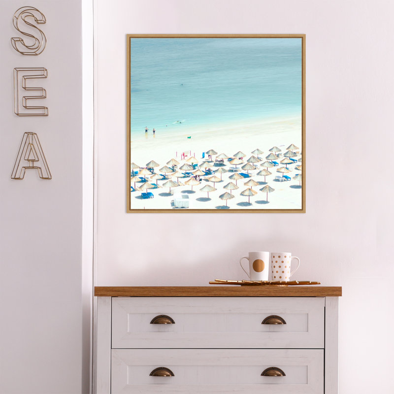 "Sesimbra I" par Ingrid Beddoes - reproduction encadrée sur toile, H 16 po x l 16 po x P 1,875po, Encadrement brun