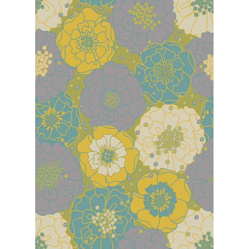 Tapis vert moderne Dian, Rectangle 4 pi 3 po x 6 pi 3 po