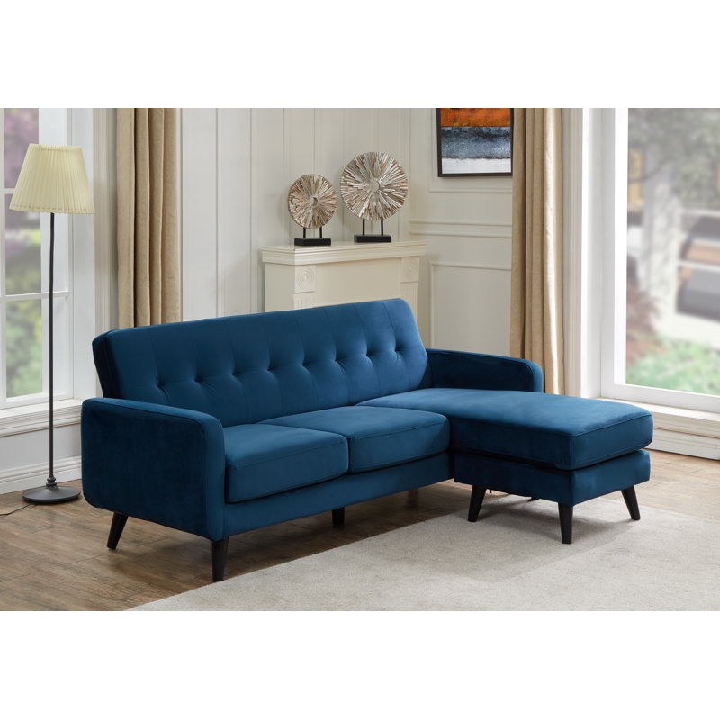Bever 3 Seater Corner Sofa , Right Hand Facing, Dark Blue