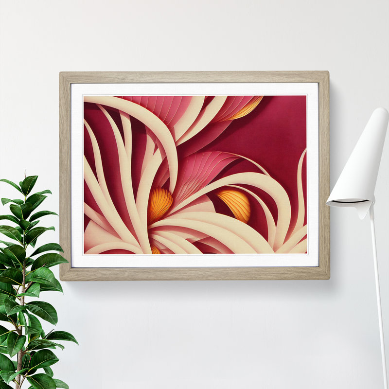 Fine Flowers Deco - Single Picture Frame Print, 25cm H x 34cm W x 2cm D, Oak