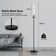 Modern LED Floor Lamp With Remote And Touch Control, Standing Lamp With White Cylinder Shade