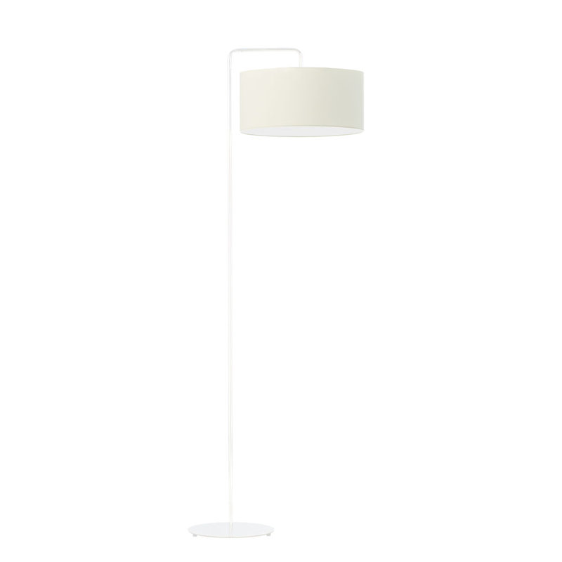 Janisse 156cm Traditional Floor Lamp, White, Ecru