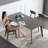 Gray + Nut-brown Rectangular Sintered Stone + Solid Wood Dining Table-1583178956