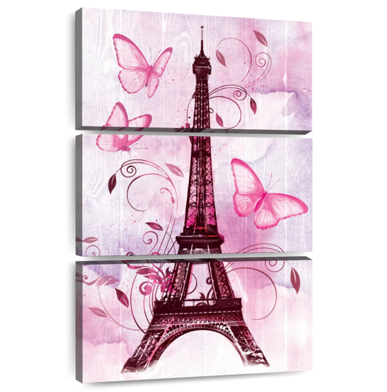 Lilie Butterflies In Paris, 57" H x 36" W