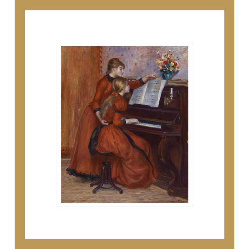 Jeunes filles au piano Pierre-Auguste Renoir - Impression giclée sur cadre, H 15,59 po x l 13,75 po