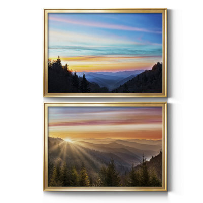 River Valley Sundown - ensemble de 2 reproductions de cadres photo