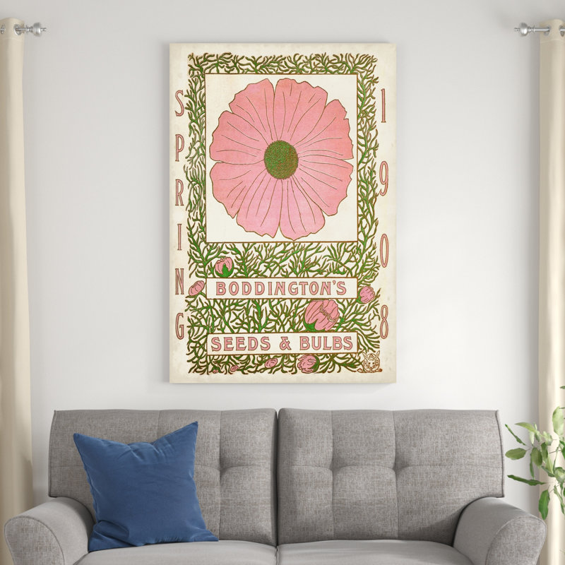 Paquets de graines antiques XV - Publicité sur toile tendue, H 48 po x l 32 po
