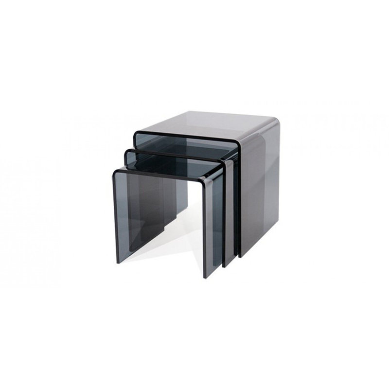 Liz Glass Top Sled Nesting Tables
