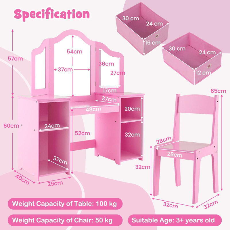 Antonella Dressing Table with Mirror