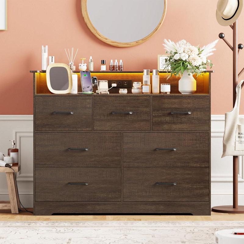 Commode à tiroirs, meuble télé moderne, Brun