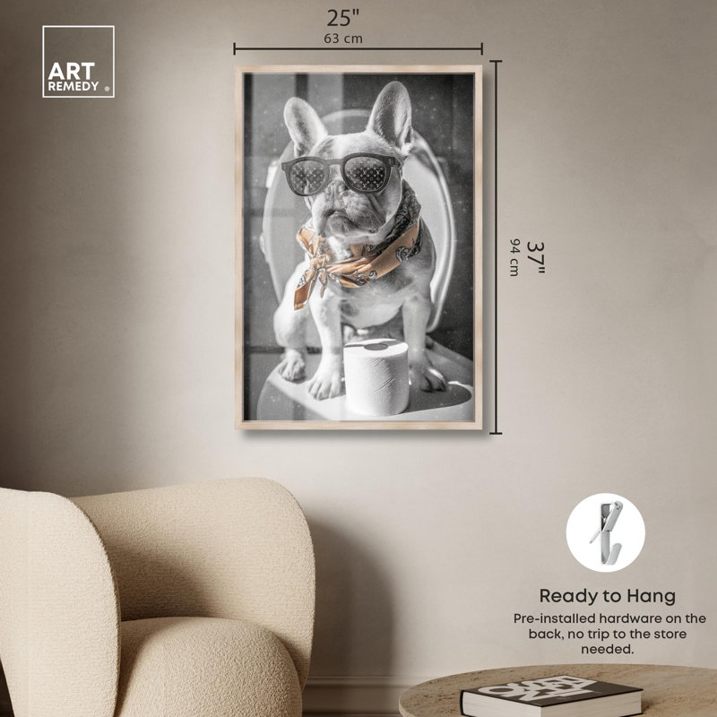 Écharpe Frenchie, H 37 po x l 25 po, Crème, crème