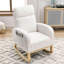 Chaise berçante à haut dossier en peluche avec poches latérales l 27,6 po