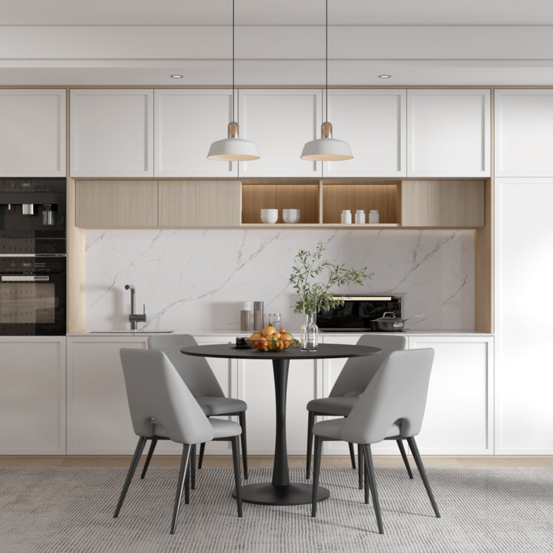 Ensemble repas pour quatre personnes, Noir, Gris/noir