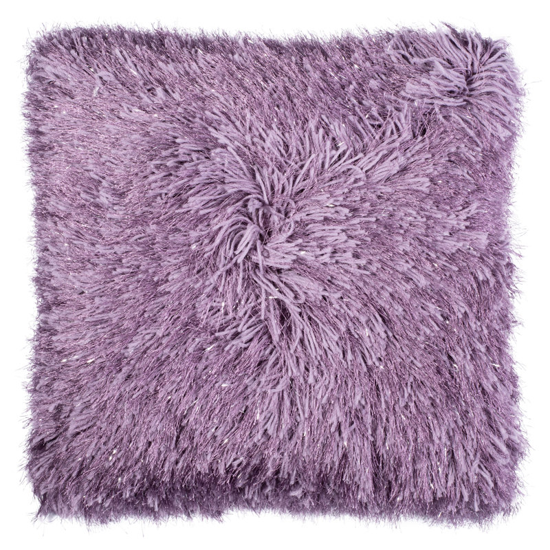 20" x 20" Metallic Silver Shag Feather Fill Decorative Pillow