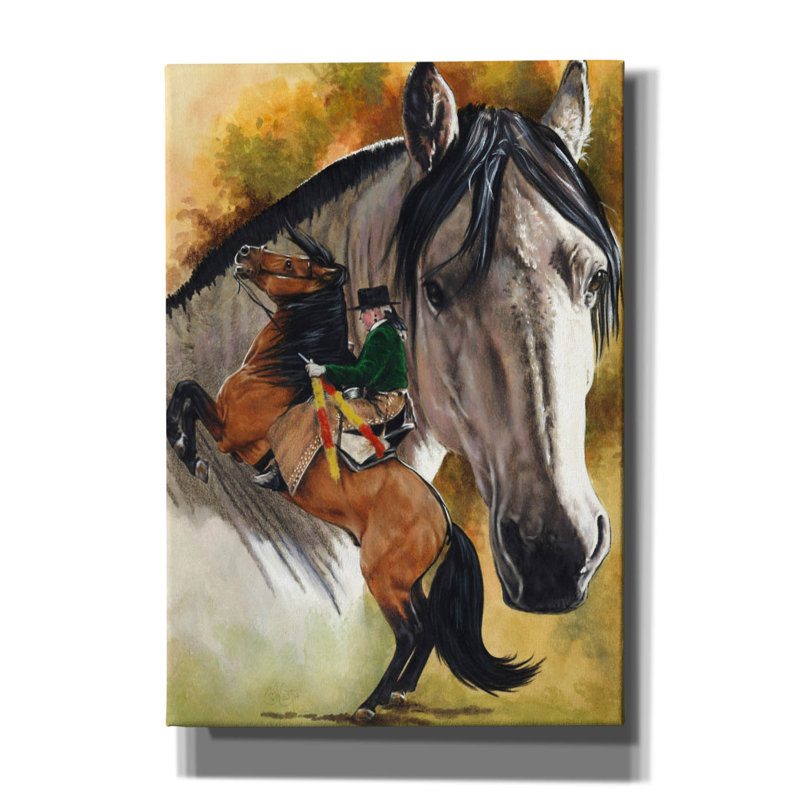 Lusitanien sur toile par Barbara Keith, H 26 po x l 18 po x P 0,75 po