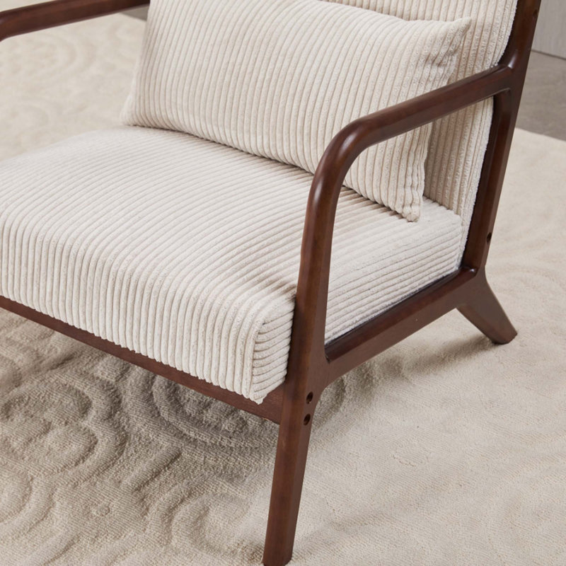 Ensemble de chaise d'appoint et de table basse Mid-Century, Beige, Brown