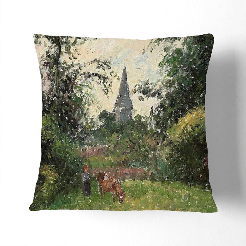 Steeple Of Bazincourt Square Throw Cushion, 40cm H x 40cm W x 15cm D, Black