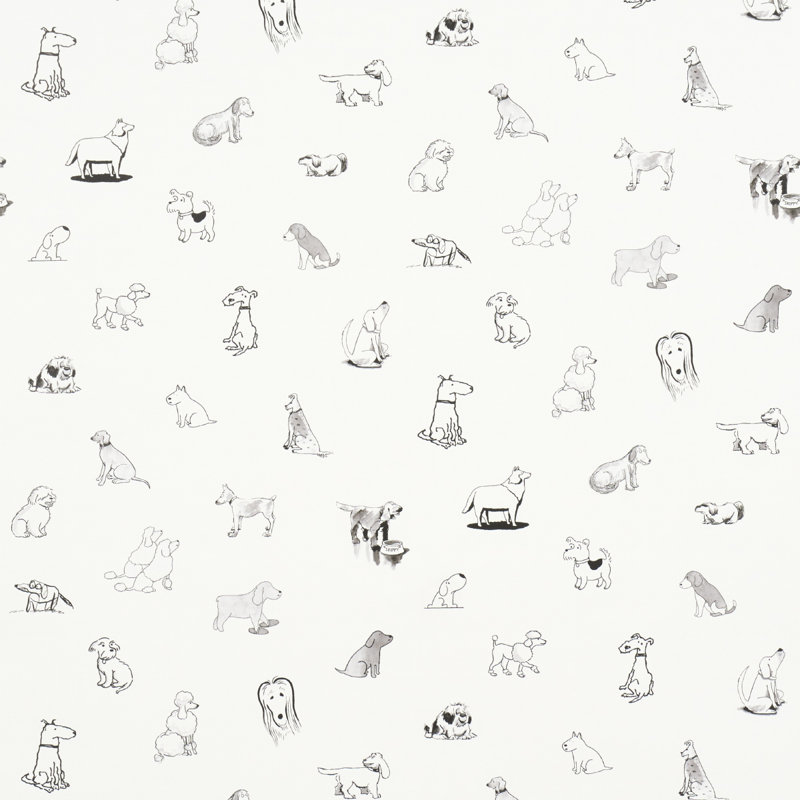 Papier peint Schumacher X The New Yorker Good Dogs Everywhere, Noir