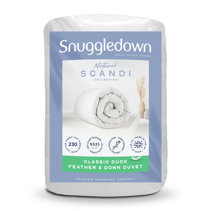 Snuggledown Scandinavian Duck Feather & Down 230 Thread Count 10.5 Tog All Year Round Duvet, Kingsize