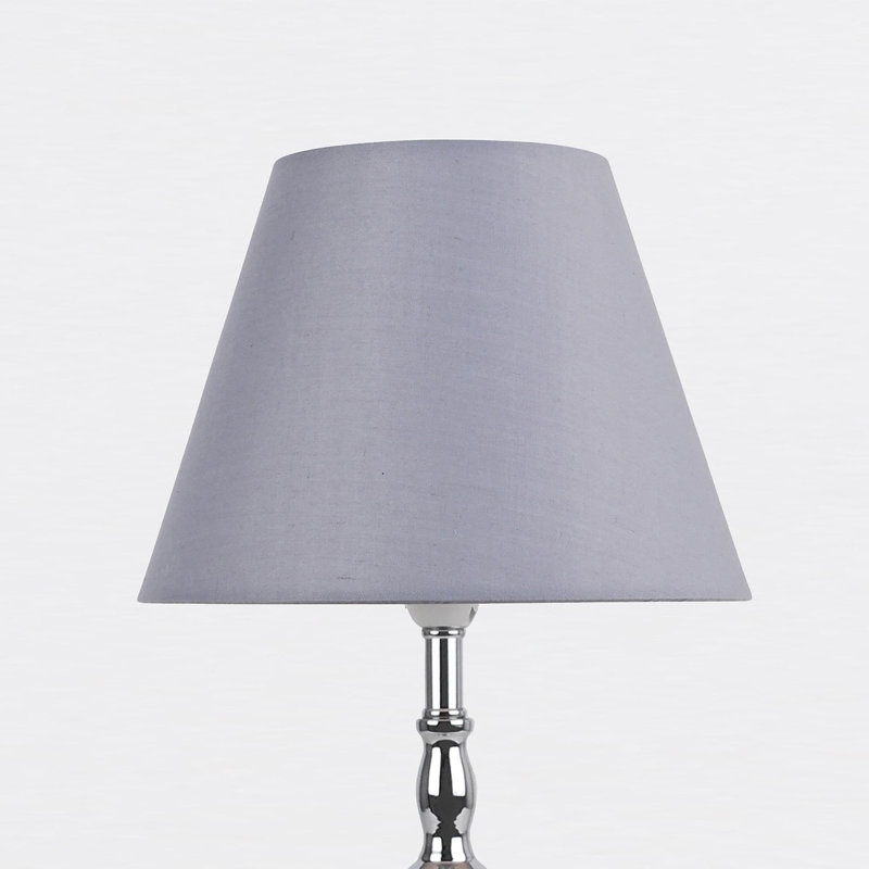 Lasley Metal Table Lamp, Polished Chrome, Grey
