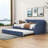 Venancio Twin Size Upholstered Daybed with Twin Size Trundle and Slat Support-613696366