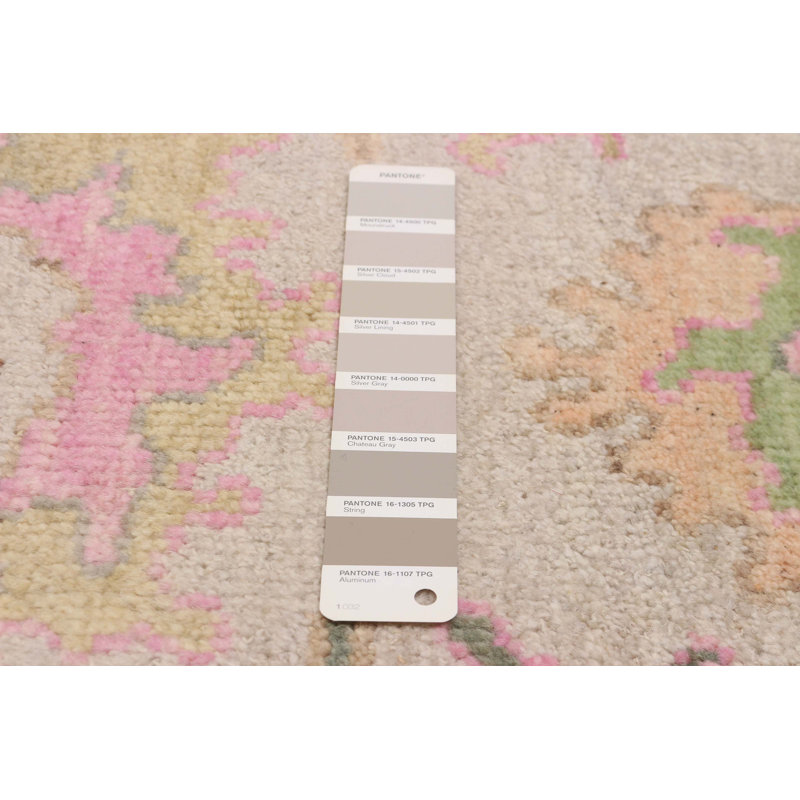 Tapis moderne gris clair Oushak 2 pi 4 po x 7 pi 9 po