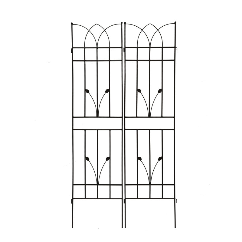 Paquet de 4 treillis de jardin en métal 71 po x 17,7 po antirouille pour plantes grimpantes, H 71 po x l 36,5 po x P 0,2 po