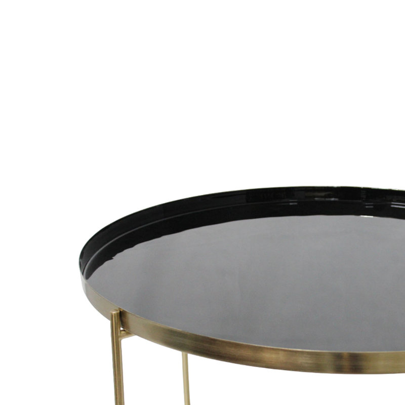 Jasmine Enamel Tray Top Coffee Table, Black