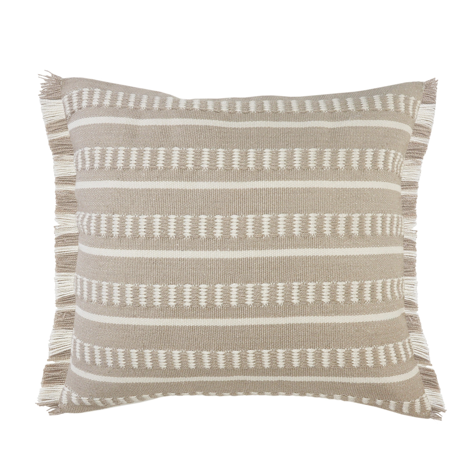 Ava 24" x 24" Throw Pillow, Taupe, Down