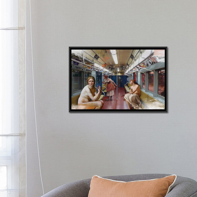 «Subway», reproduction sur toile, H 18 po x l 26 po x P 1,5 po, Toile encadrée noire, Pas de tapis
