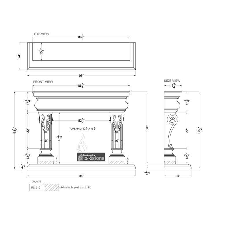 Narat (Black) Fireplace Surround